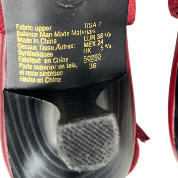 Predictions Jacelyn Red Faux Suede Heels Slingback Shoes Size 7 - Picture 10 of 16